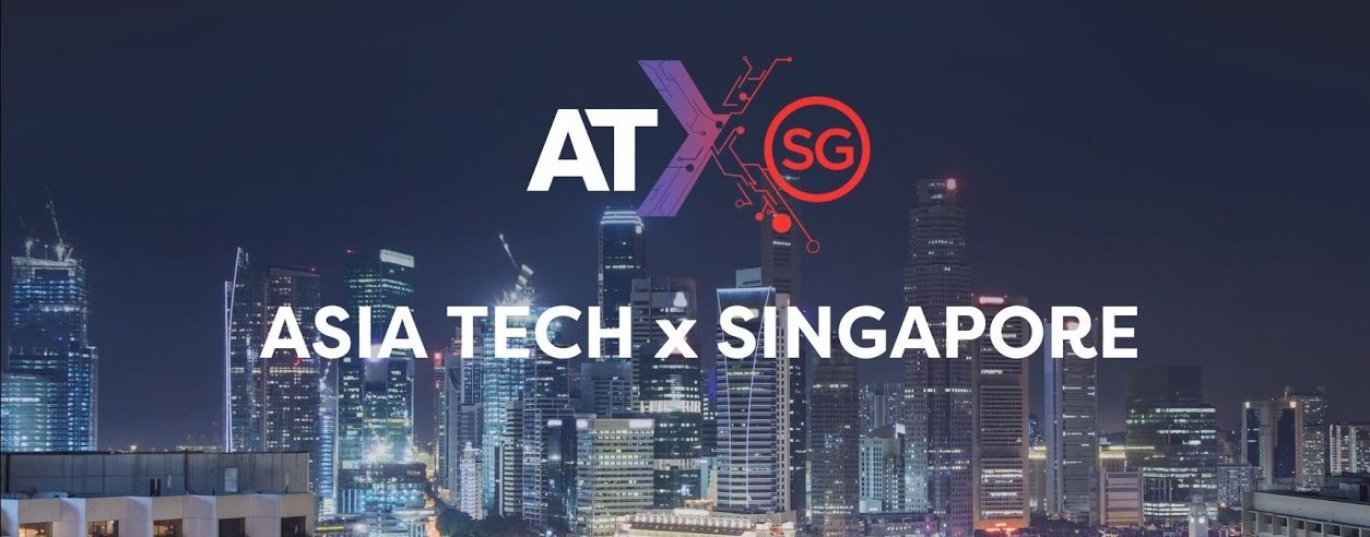 Asia Tech x Singapore event logo displayed over a nighttime skyline of Singapore’s Central Business District, highlighting a major regional technology conference.