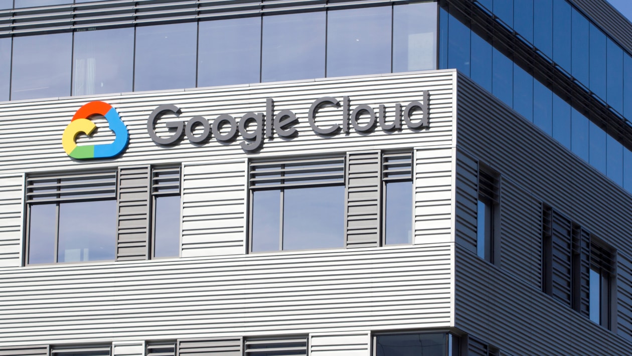 Google Cloud office building with company logo on the facade, symbolizing global cloud computing, AI services, and enterprise technology solutions.