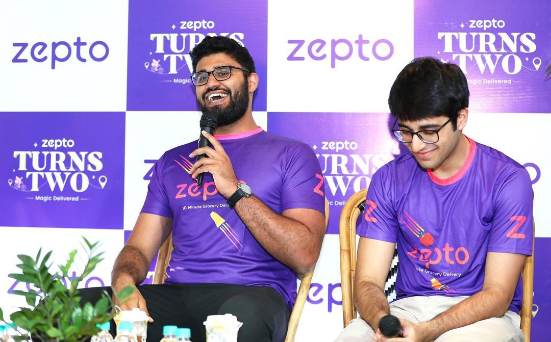 Zepto founders celebrate the company’s second anniversary, speaking at an event marking two years of rapid growth in India’s 10-minute grocery delivery market.